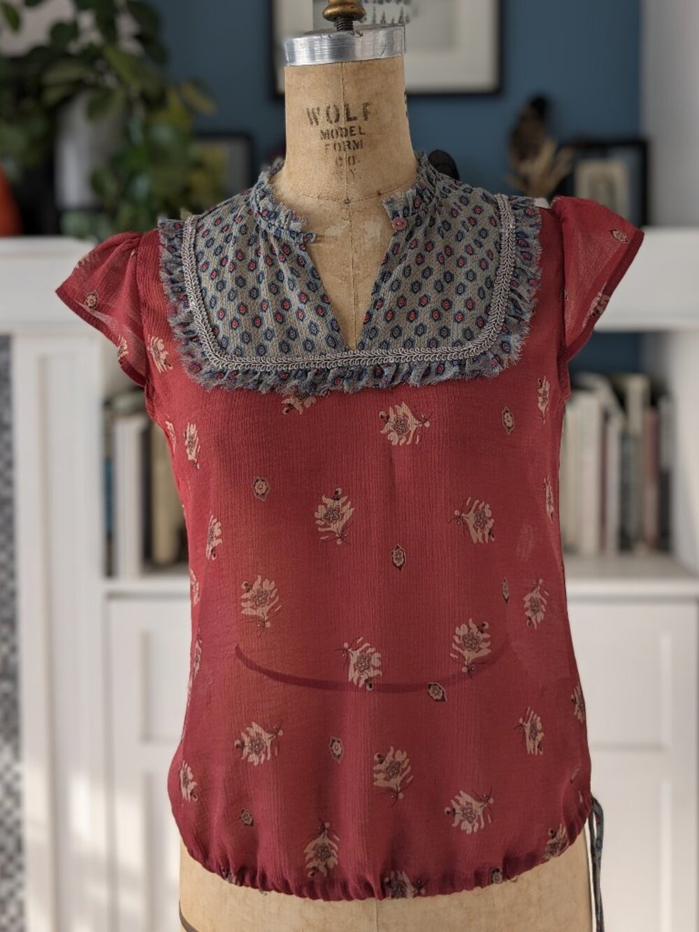 Small Free People Blouse with Drawstring Waist